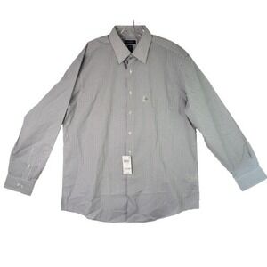 Club Room Mens Large Regular Fit Gingham Dress Shirt Long Sleeve Button Down Top
